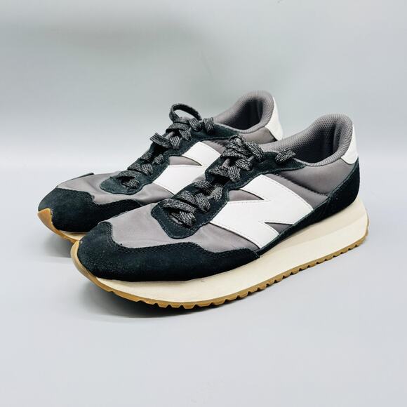 New Balance Shoes Womens 9 Gray Black Suede 237 Retro Running Athletic Sneakers - Picture 4 of 12